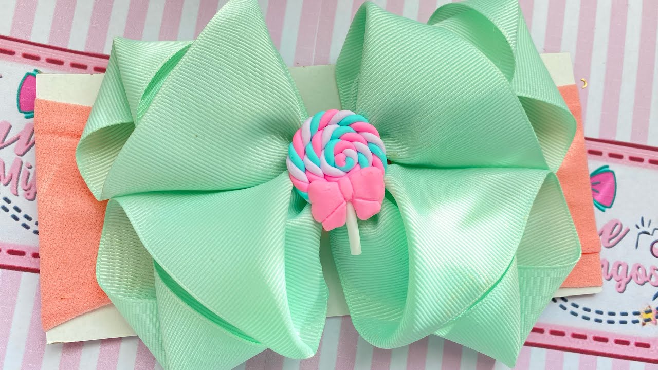 Moños Muy bonitos para Niñas - Modelo Andy en cinta de 7.5 cm y 6 cm - Lacos de fita - Bows