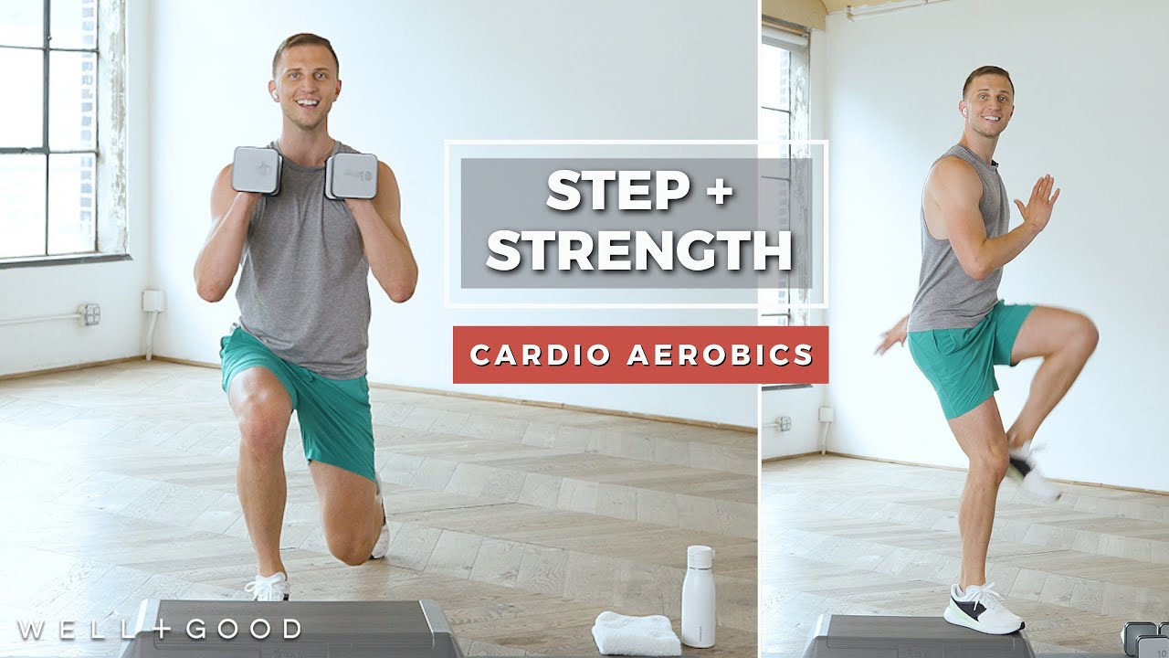 20 Minute Step and Strength Aerobics | Trainer of the Month Club | Well+Good