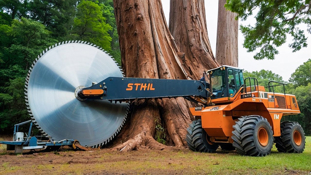 Extreme Dangerous Fastest Big Chainsaw Cutting Tree Machines | Monster Stump Removal Excavator #12