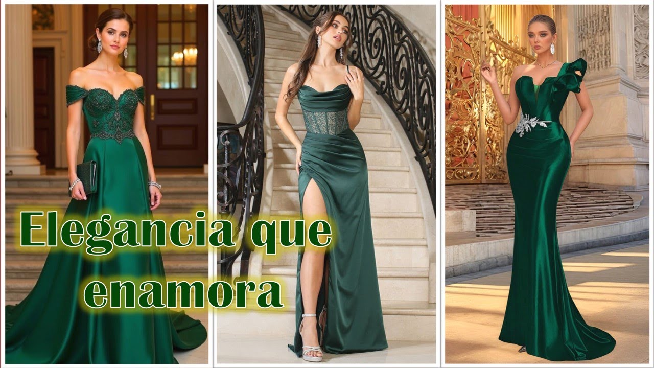 AQUI EL VIDEO  COMPLETO VESTIDOS VERDE ESMERALDA ELEGANCIA QUE ENAMORA  #vestidosverdes #styletrend
