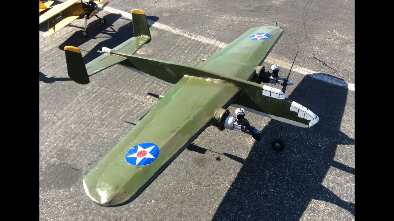Control Line B-25 Mitchell w/ two Cox .049 Engines