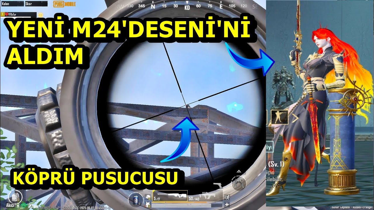 YENİ M24 DESENİ'Nİ ALDIM MÜTHİŞ ! KÖPRÜ PUSUSU YEDİM BATUR GAME SOLO SQUAD PUBG MOBİLE