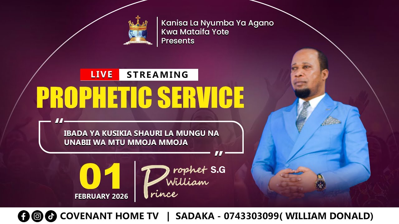#LIVE: IBADA YA KUSIKIA SHAURI LA MUNGU NA UNABII WA MTU MMOJA MMOJA, 01st FEBRUARY 2026.