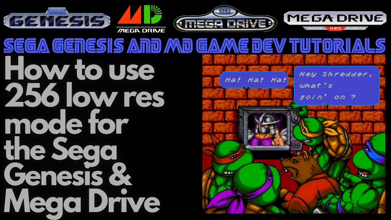 How to Use 256 Low Resolution Mode on Sega Genesis & Mega Drive - Beginners Game Dev Tutorials