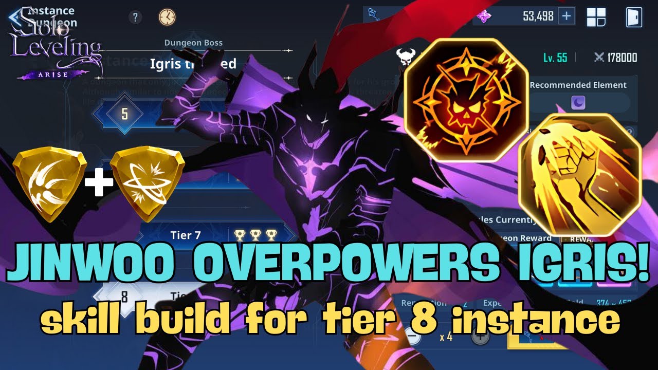Solo Leveling Arise: Igris Tier 8 Instance Dungeon - Skill build setup