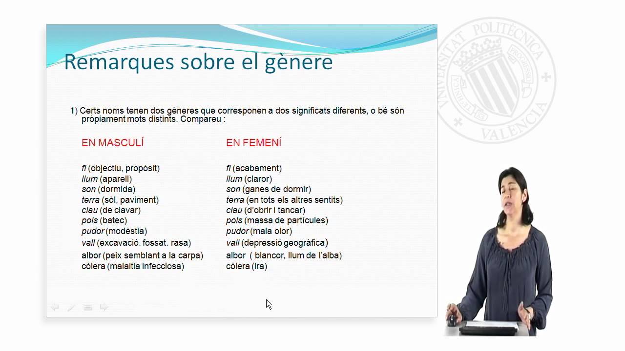 Gènere i nombre del substantiu  |  | UPV