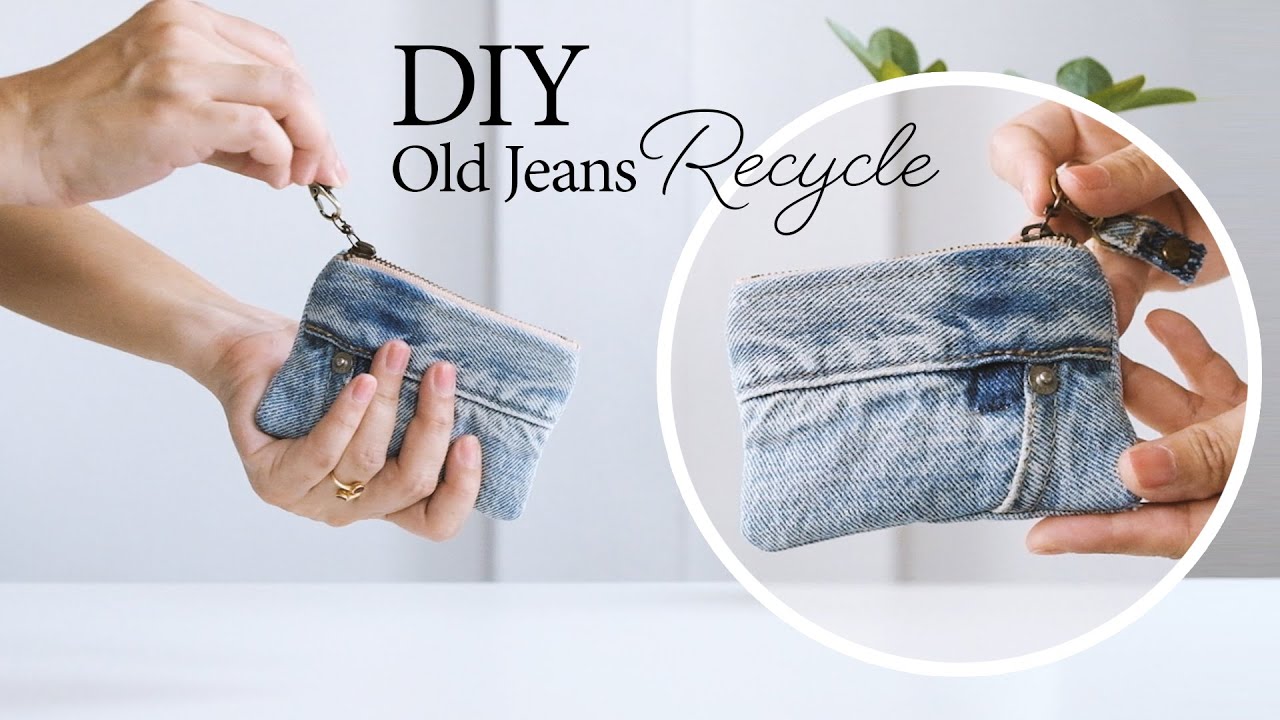 DIY Old Jeans Recycle Coin purse | Sewing Tutorial. (ep208)