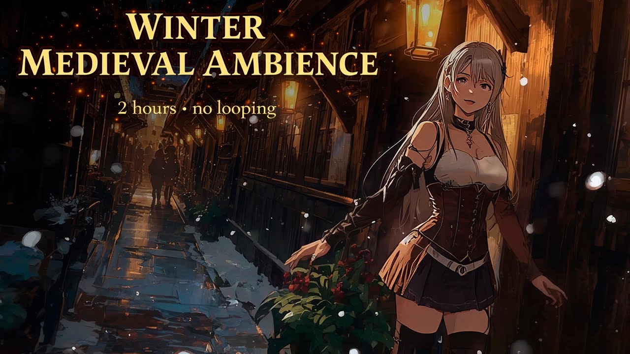 Lantern Walk After Midnight ❄️ | Snowy Medieval Night
