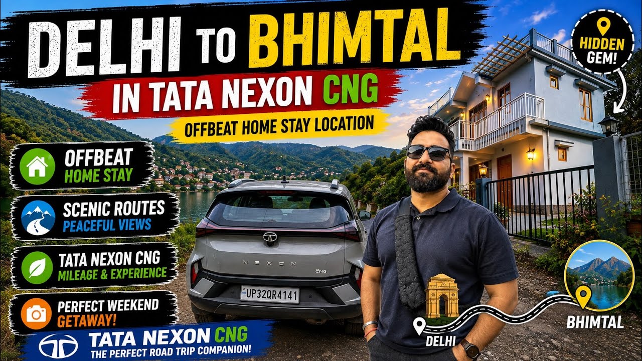 Delhi to Bhimtal in Tata Nexon CNG | Hidden Offbeat Homestay You Must Visit! 😍