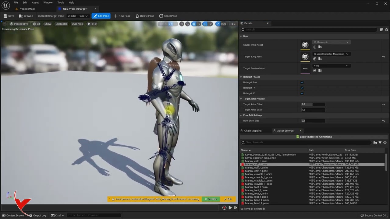 Transferring Vroid Studio anime character to Unreal Engine 5 with VRMU plugin and applying animation