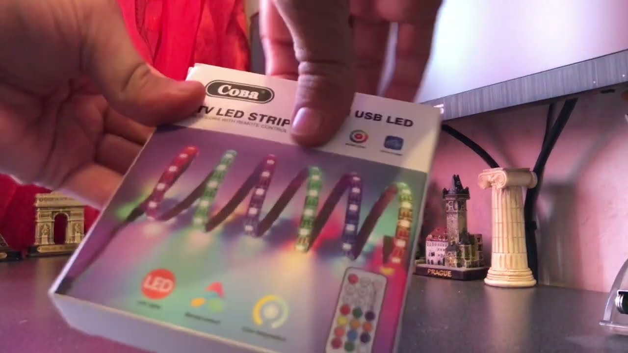 4K: Unboxing+testing Kit banda rgb cu usb pentru birou sau tv de 2m lungime si telecomanda