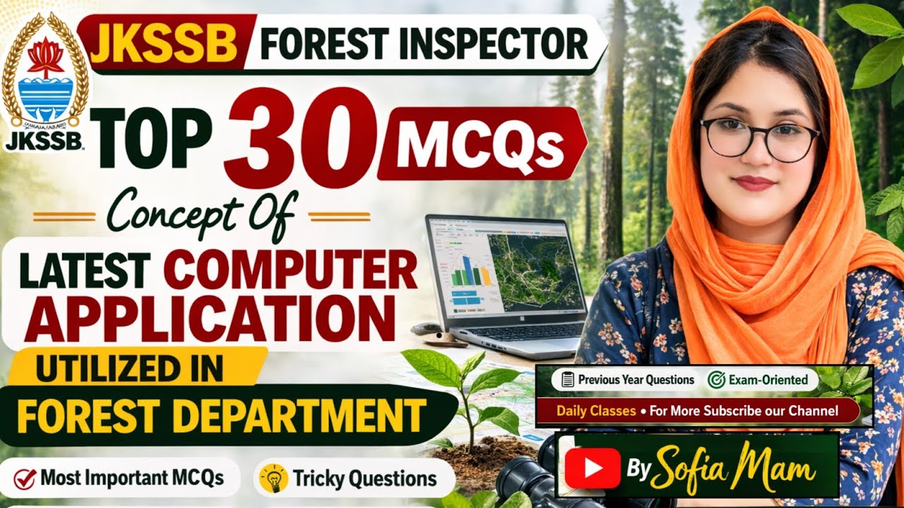 MCQs on Latest Computer Applications in Forest Department for JKSSB Forest Inspector .