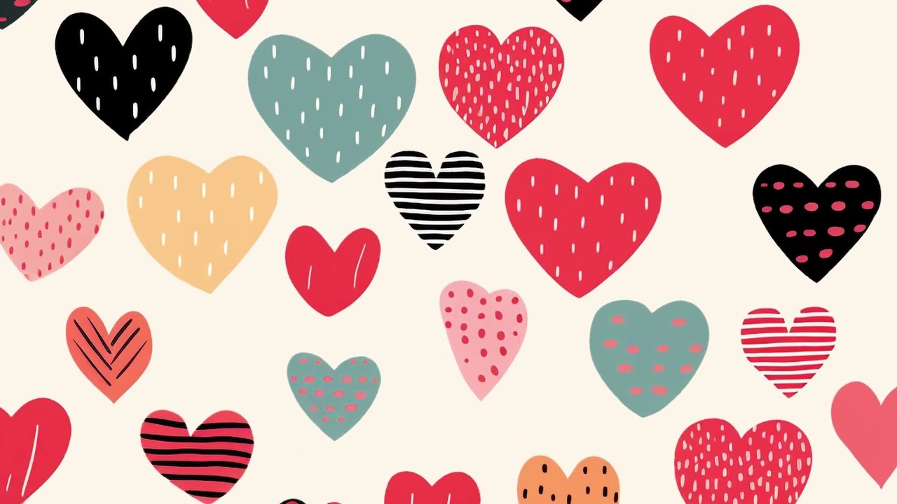 Cute Valentine's Day hearts background, live wallpaper and TV screensaver