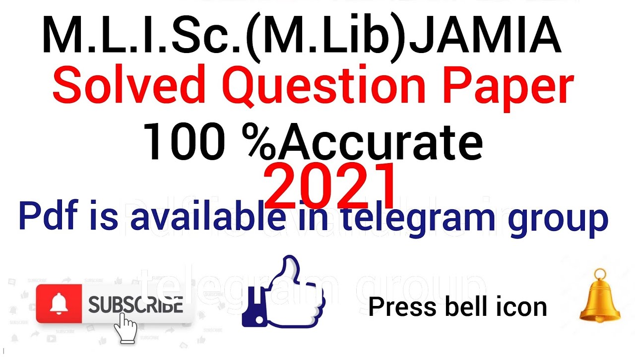 MLISc.(M.Lib.)Master of Library ,Solved Entrance Question Paper,JAMIA 2021,Answer Key,100 % accurate