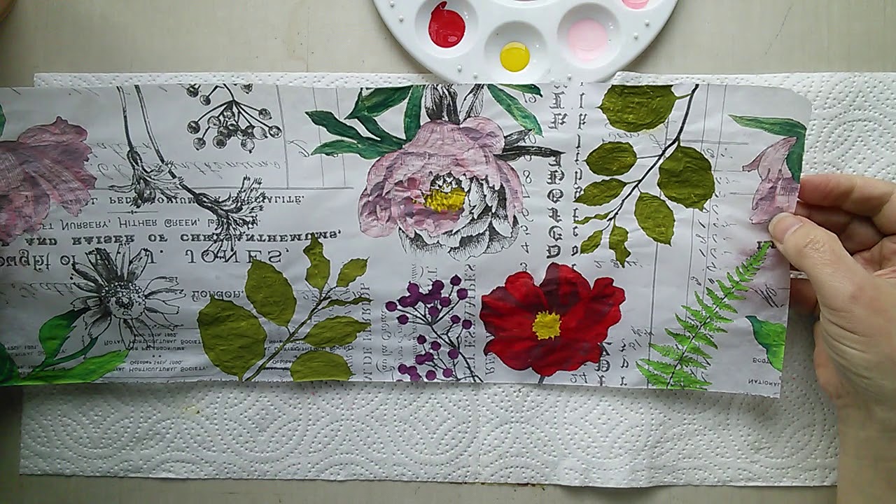 How To Paint Tim Holtz Botanical Collage Paper with Distress Paints