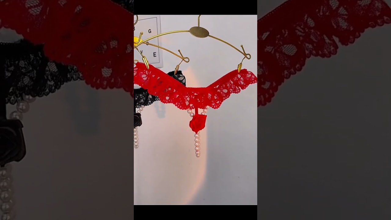 Lace panties with rose and pearl embellishments. #dolotnu #quanlotnu #bikini #fashion