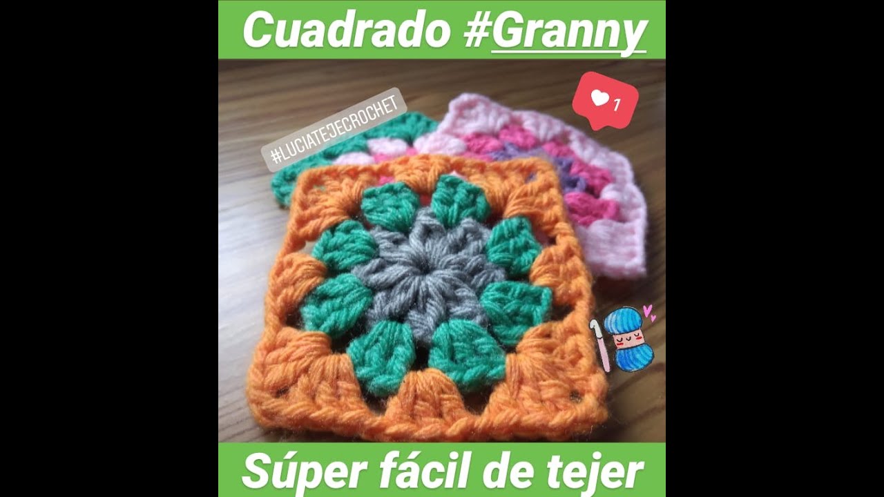 Como hacer cuadrados crochet GRANNY square #2 / How to crochet GRANNY SQUARE (ideal principiantes)