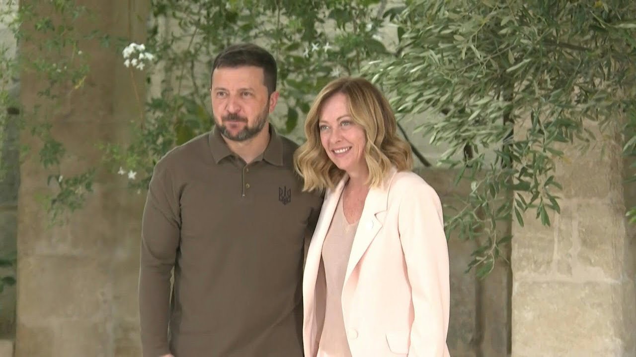 Italy's PM Meloni welcomes Ukrainian President Zelensky at G7 summit | AFP