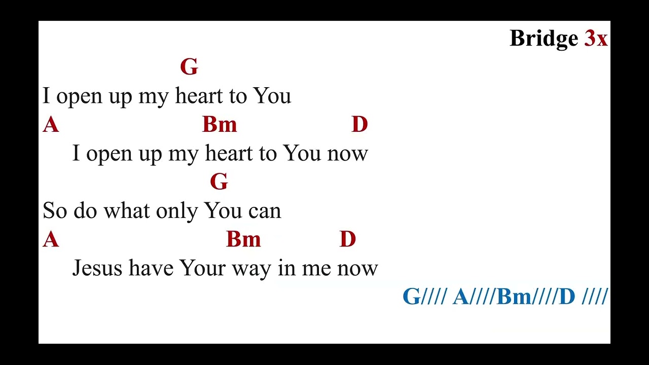 Touch of Heaven Hillsong Worship Lyrics and chords in the Key of D