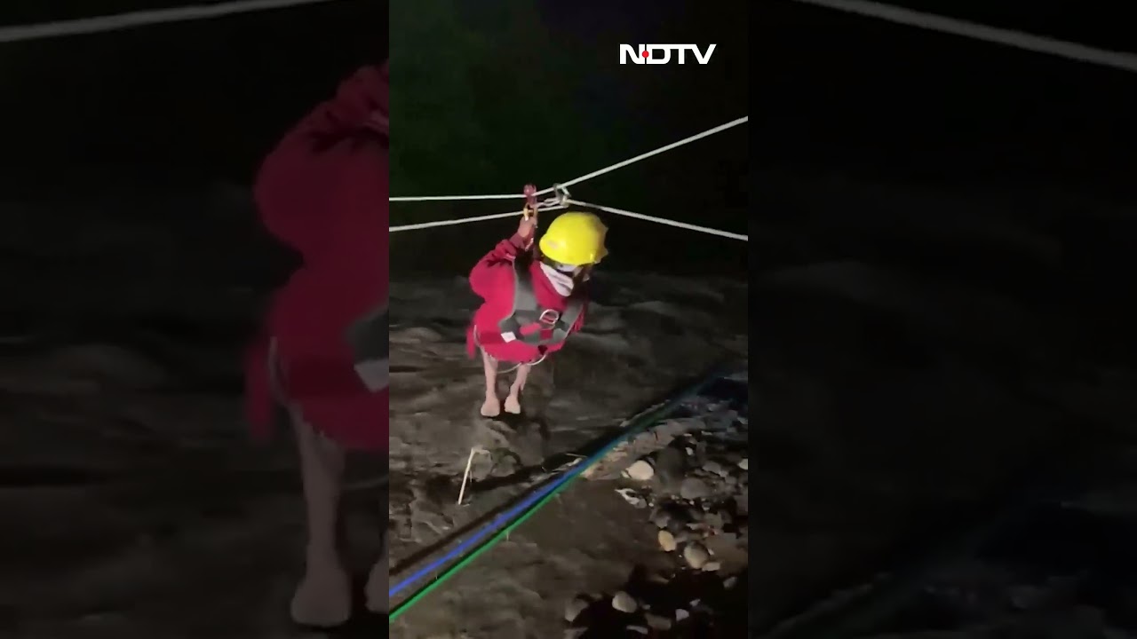 On Camera, Disaster Response Force's Late-Night Op Across Raging River