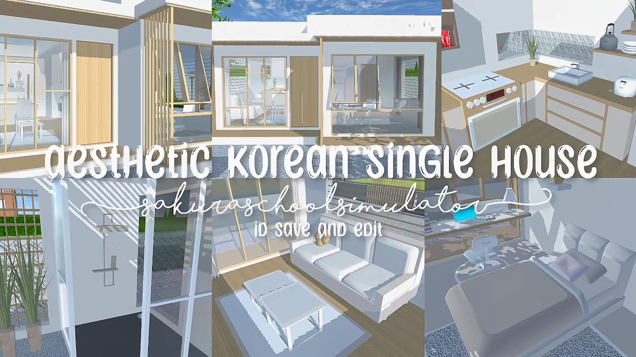 ꣖ ‎ ‎ֹ ‎ִ☁️ Aesthetic Korean Single House ♡ 「 id save and edit 」 sakura school simulator〣﹢ֹ