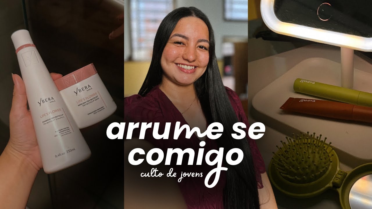 ARRUME-SE COMIGO para o culto de jovens | cabelo, make básica e look + o que tem na minha bolsa 💖🎀👛