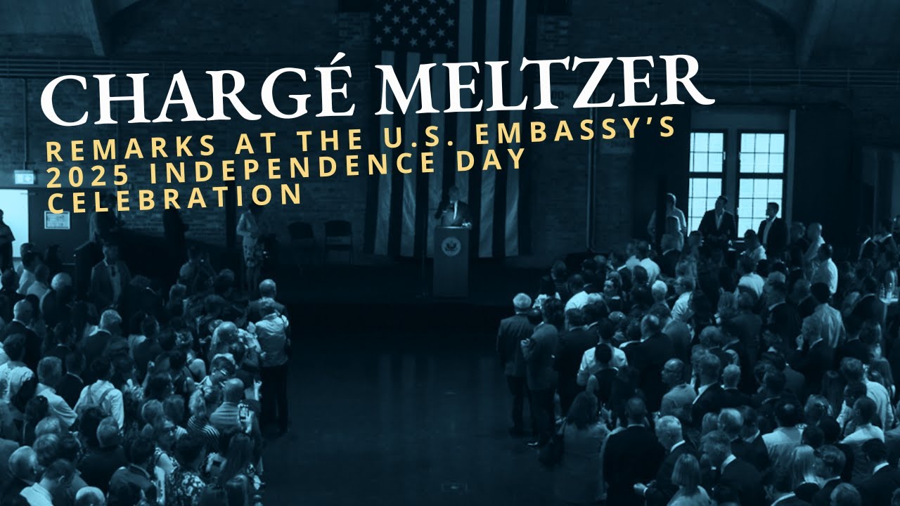 Chargé Meltzer speaks at the U.S. Embassy Berlin's Independence Day celebration 2025