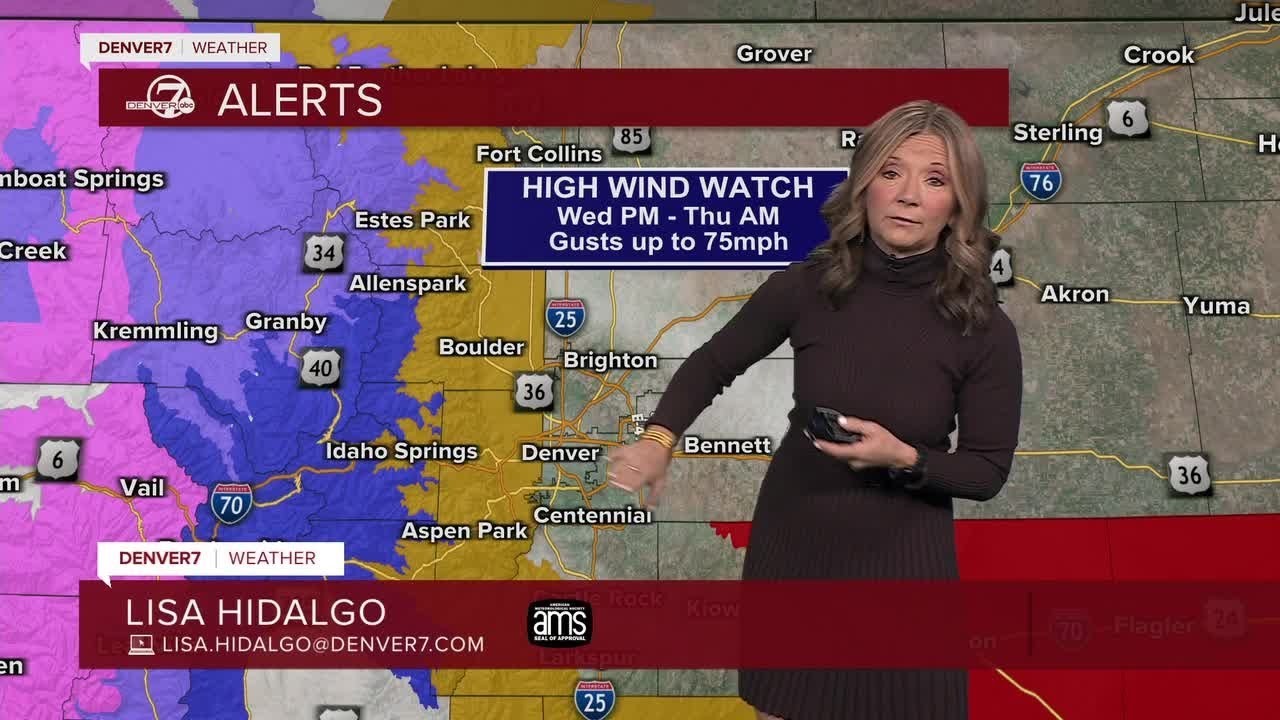 A little calmer and cooler across the Denver metro area Wednesday