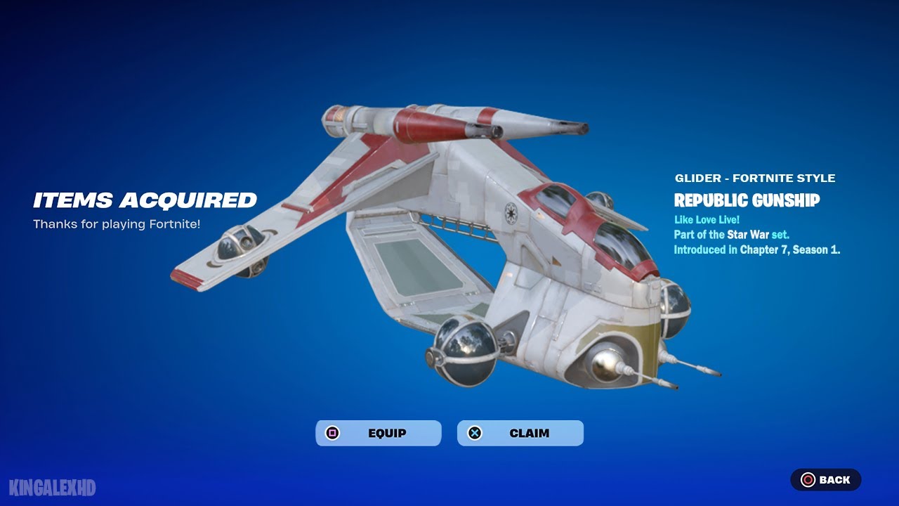 Как получить планер Republic Gunship БЕСПЛАТНО в Fortnite! (Разблокирован планер Republic Gunship)