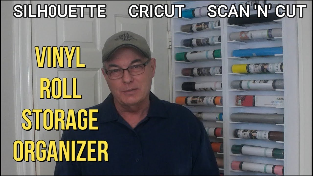 How to build a super efficient Cricut vinyl craft roll storage organizer - wall mounted