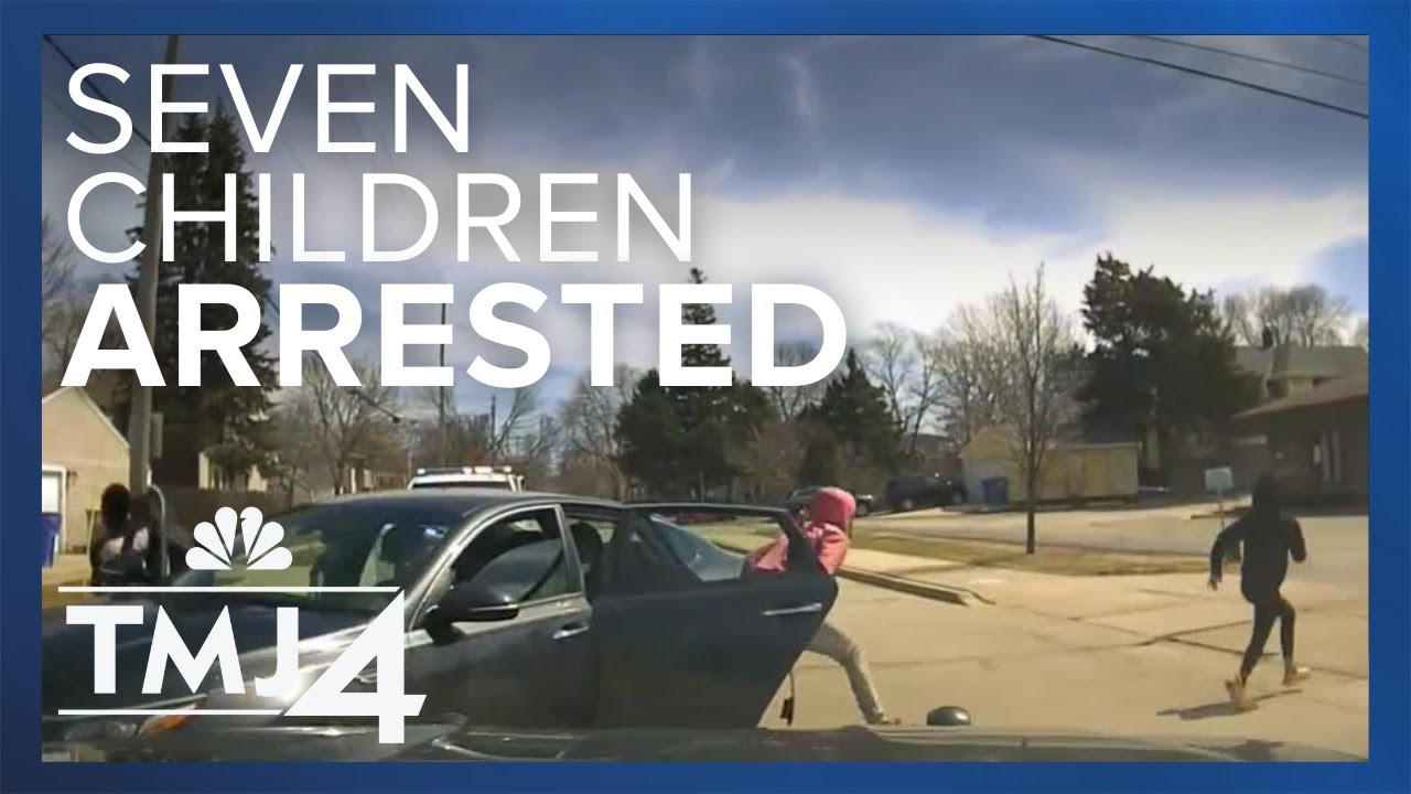 Police video shows 7 teens arrested after stolen Kia chase
