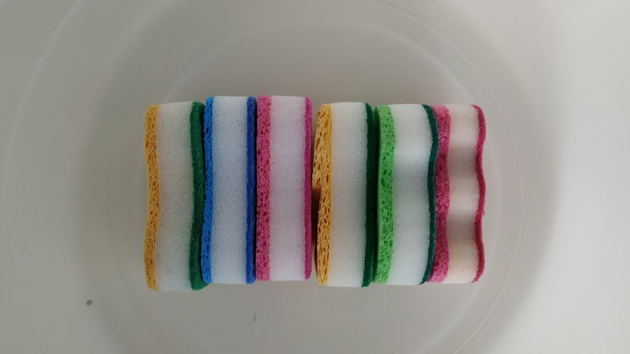 Rainbow Sponges Dry Squeezing & Ripping 🌈 Sponge ASMR