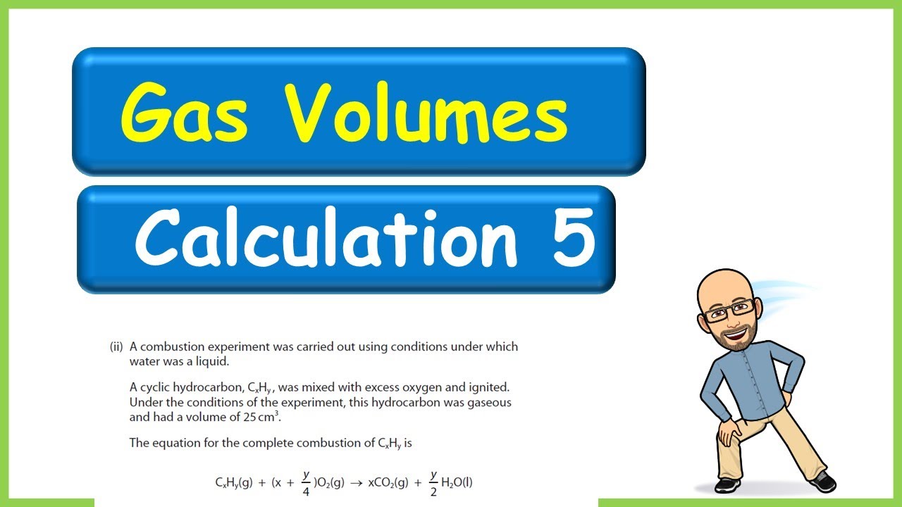 Volumes of gases 5 - A Level Calculation Chemistry calculation (AQA, OCR, Edexcel, iEdexcel)