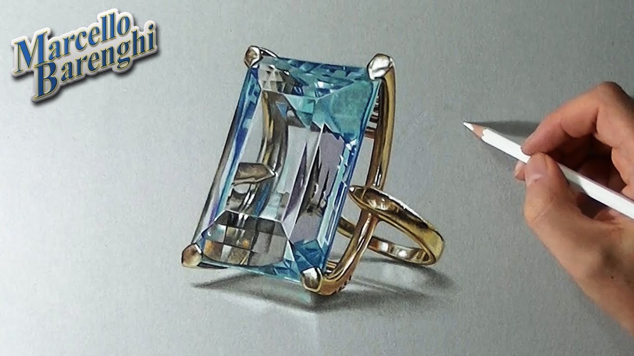 How to draw an aquamarine ring