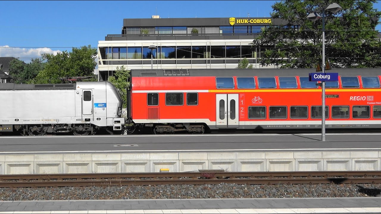 COBURG Bf: Vectron Sandwich, Agilis, Blechelse, Corona-Hinweis, Zugzielanzeiger als Multianzeiger