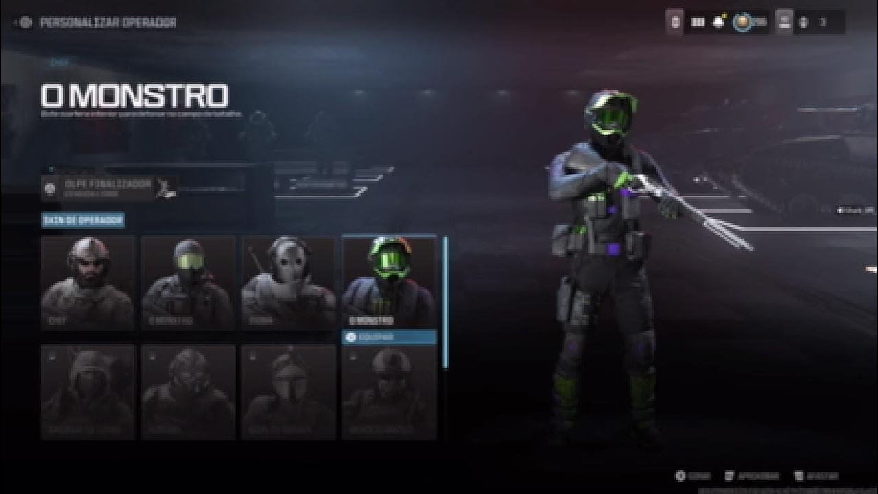 MW3 - Call of Duty | SKIN DE OPERADOR GR&Aacute;TIS | O MONSTRO | MONSTER ENERGY