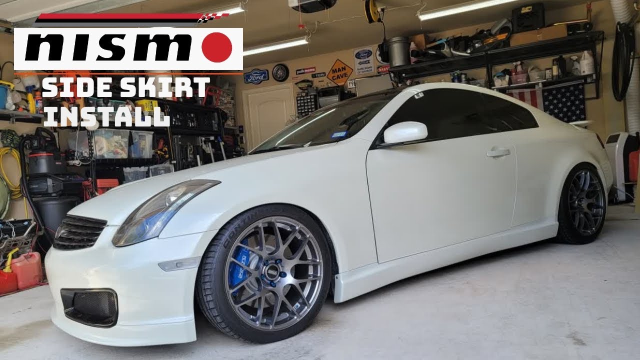 Установка боковых порогов на G35 Nismo