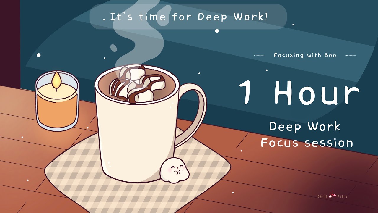 ☕ 1 Hour Cozy Focus timer | Relax and rewind | Café ambience + Lofi vibes| Flexible Focus session 🎧