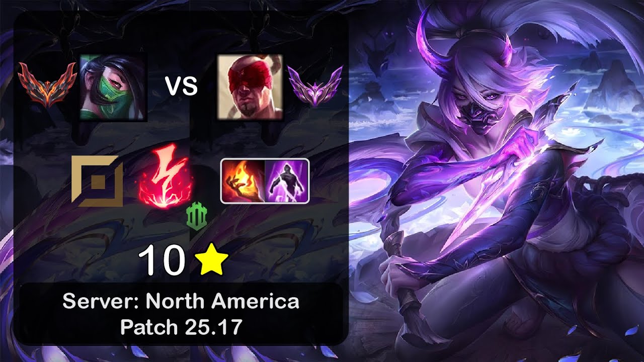 Akali Top vs Lee Sin - NA GrandMaster - Patch 25.17