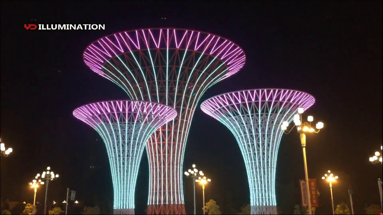 programmable color changing LED pixel light for outdoor sculpture lighting