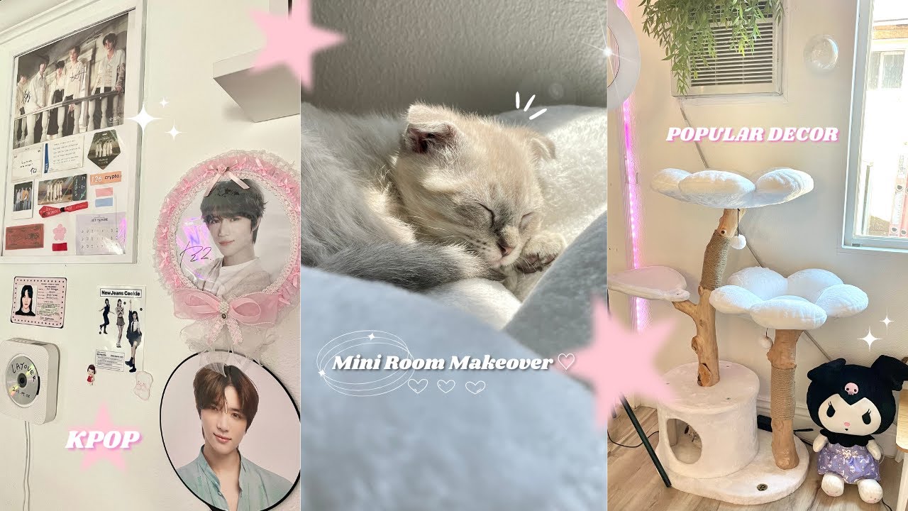 Mini Room Make Over!! Setting Up Viral TikTok decor!  ♡