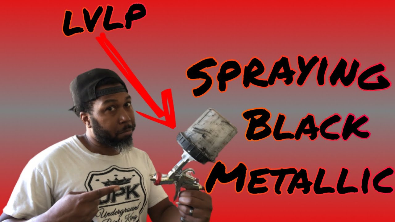 SprayIT R500  Lvlp spray gun spraying black metallic