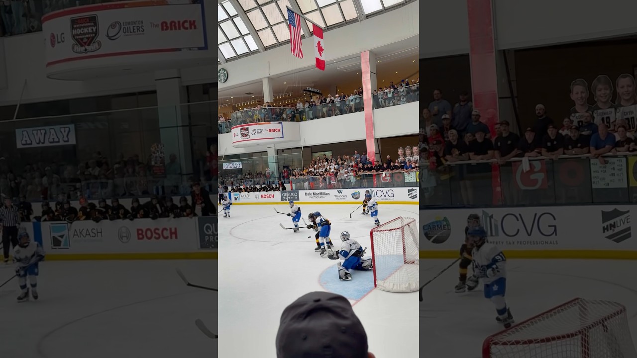 Toronto Jr Pro Hockey Goalie Makes Great Save During Brick Tournament Final
