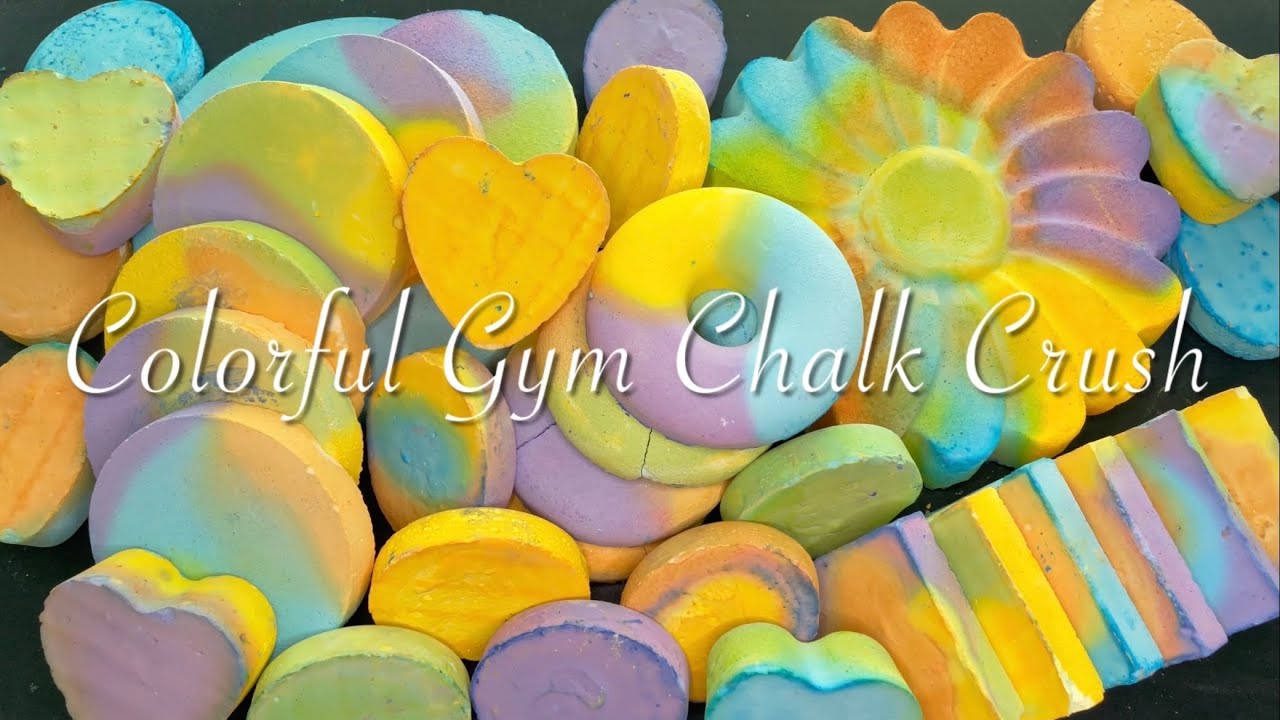 🍭Colorful Gym Chalk Crush // Oddly Satisfying • ASMR