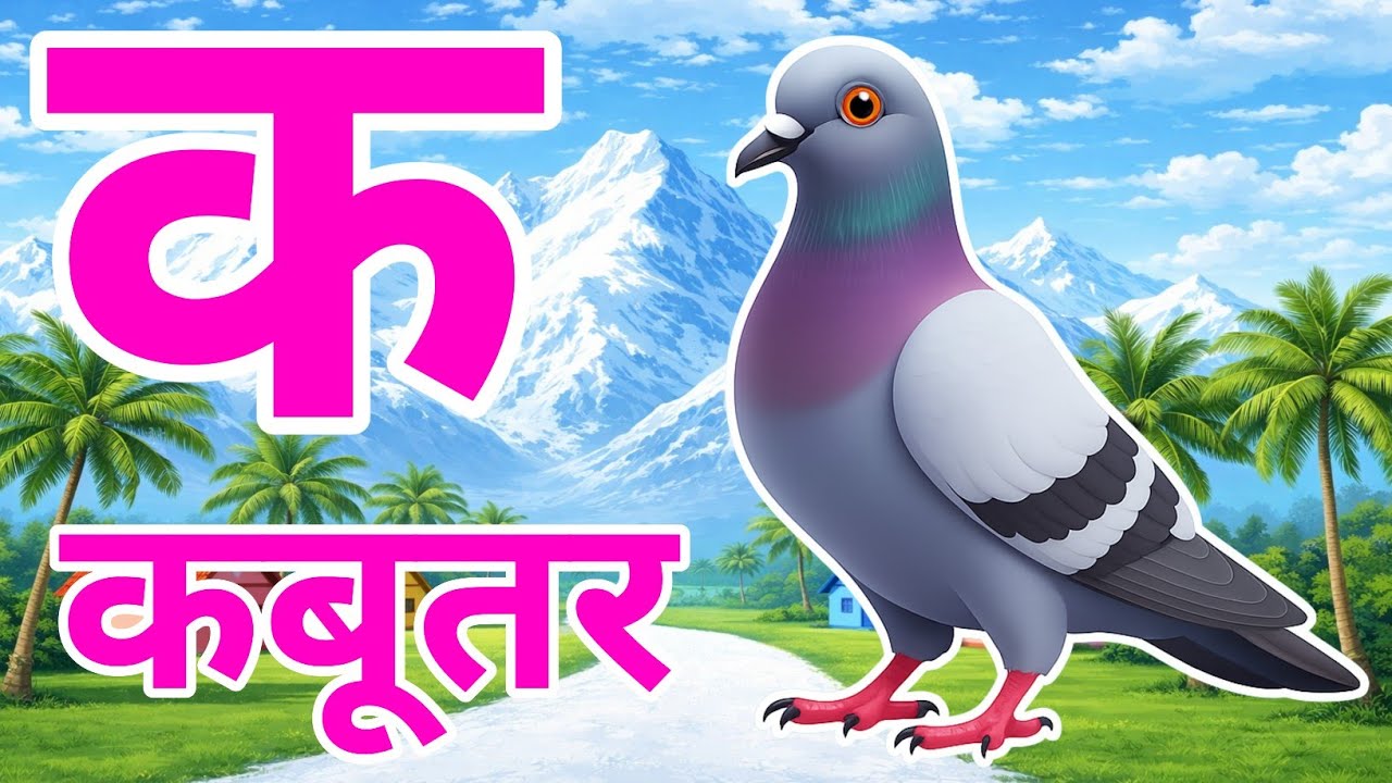 क से कबूतर, अ से अनार a se anaar k se kabutar I Hindi varnmala I ABCD क से कबूतर अ से अनर, for kids