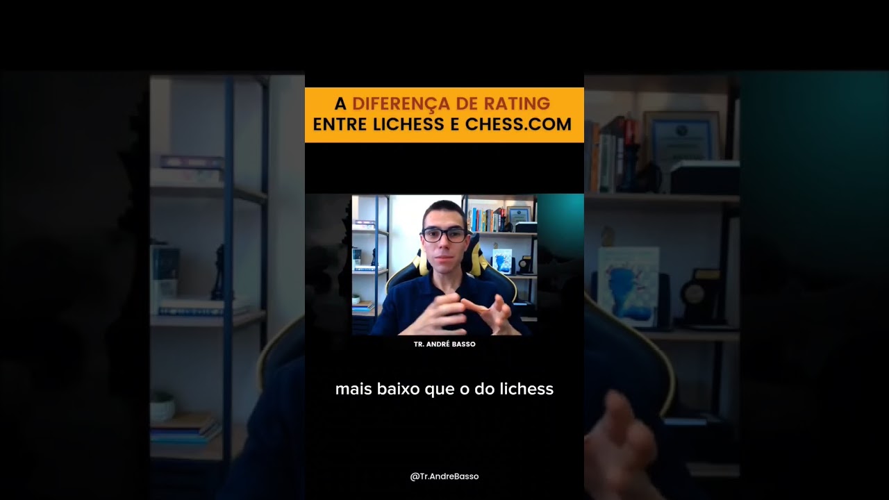 A diferença de rating entre lichess e chess.com