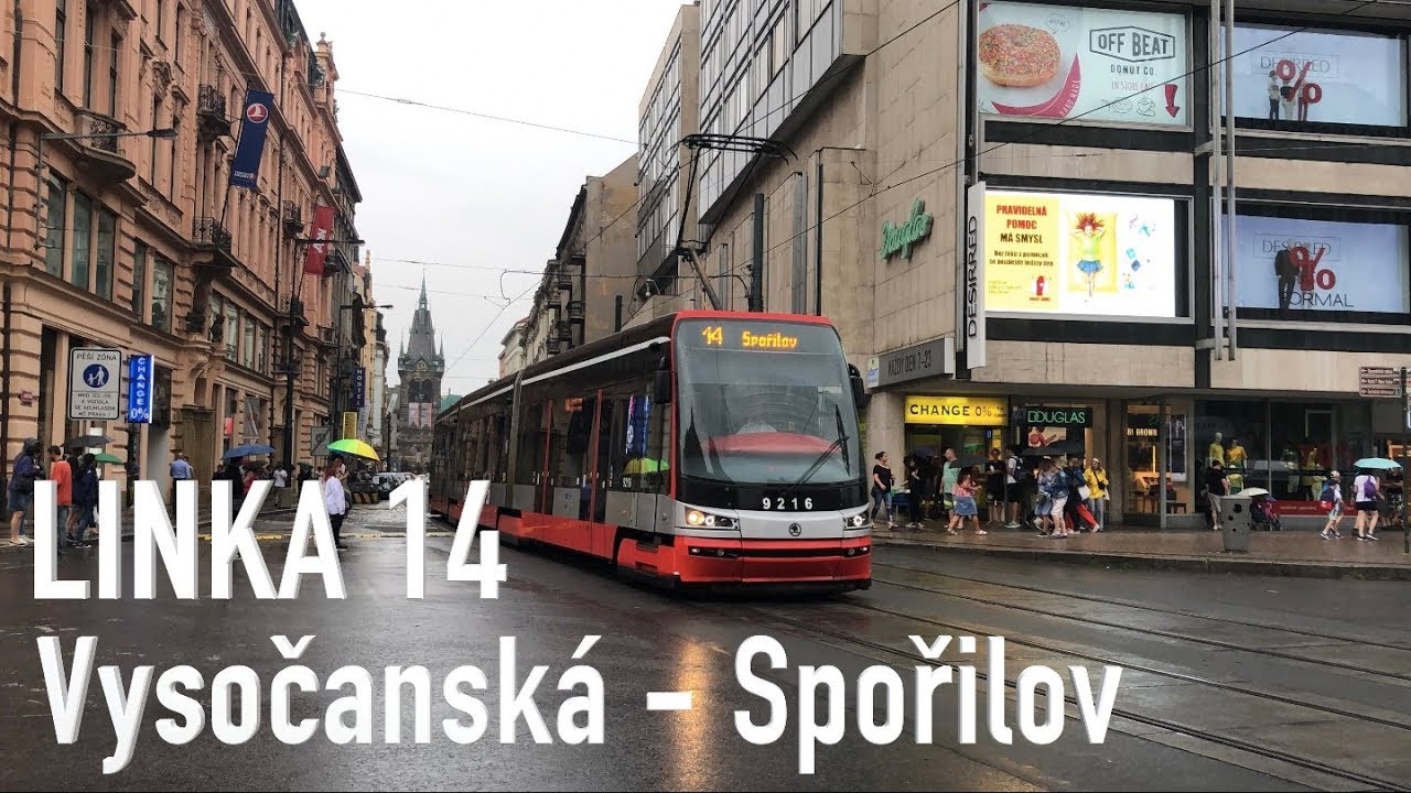 LINKA 14 - Vysočanská–Spořilov - TRAMVAJE PRAHY [4K]