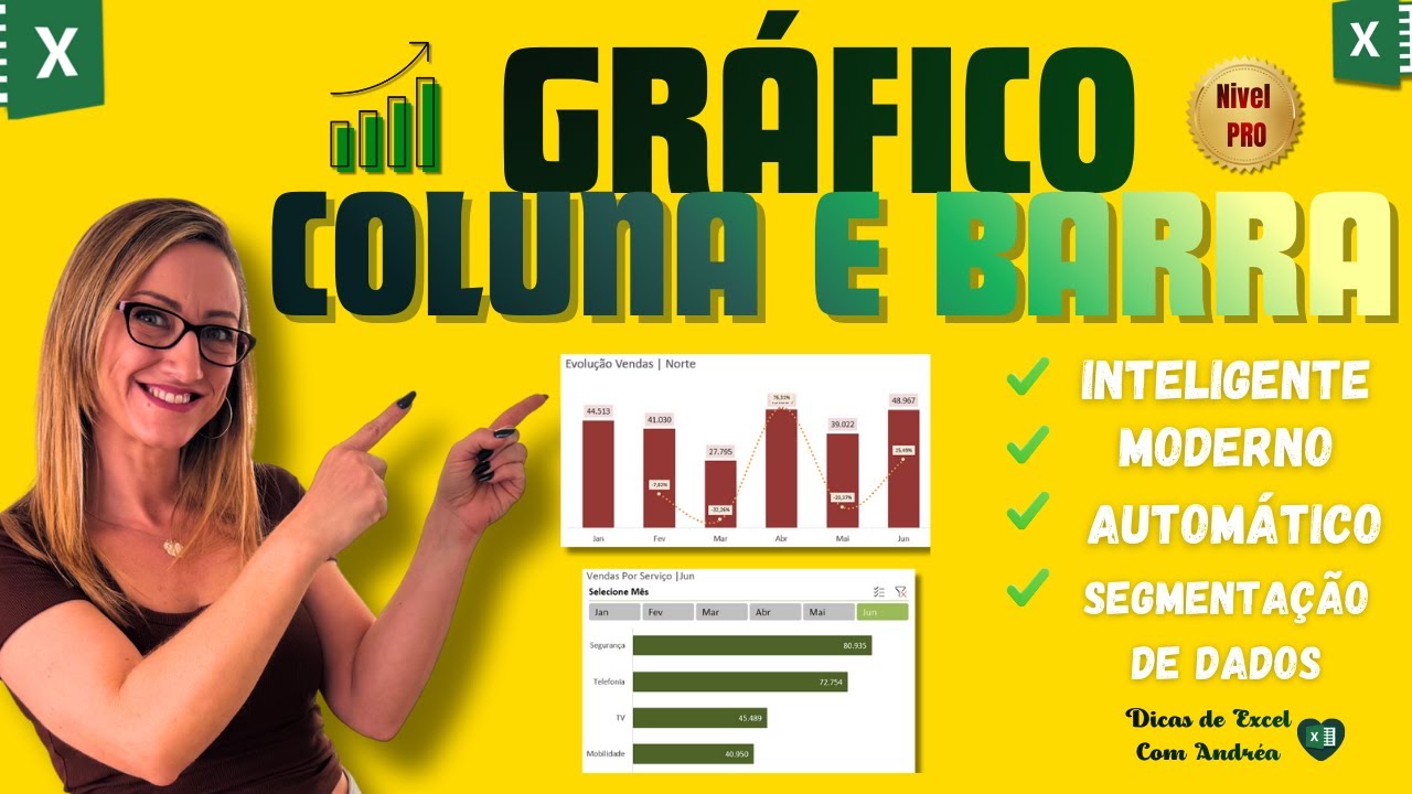 Gráfico de Colunas e Barras no Excel | Do Zero ao Profissional (Automático e Dinâmico)
