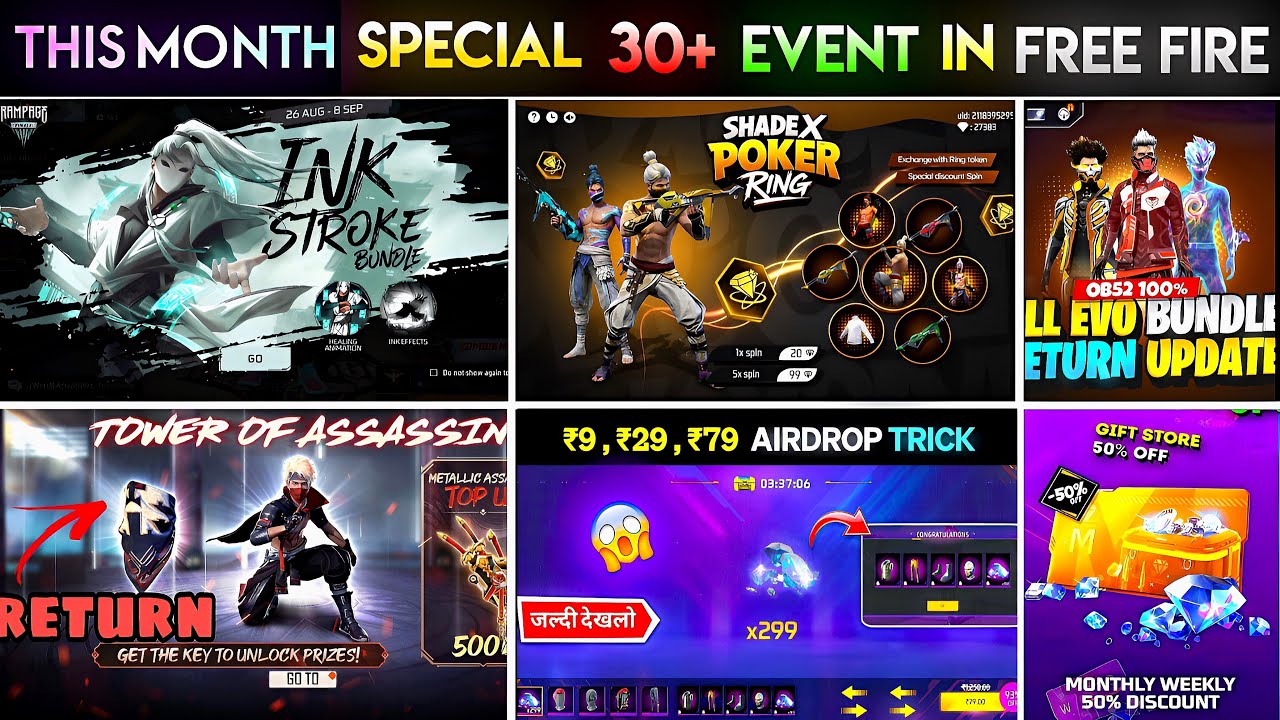 Upcoming Events in Free Fire 🤯🥳| Free Fire New Event | Ff New Event | New Event Ff