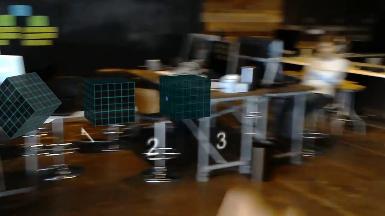 Interactive menu system with Microsoft HoloLens